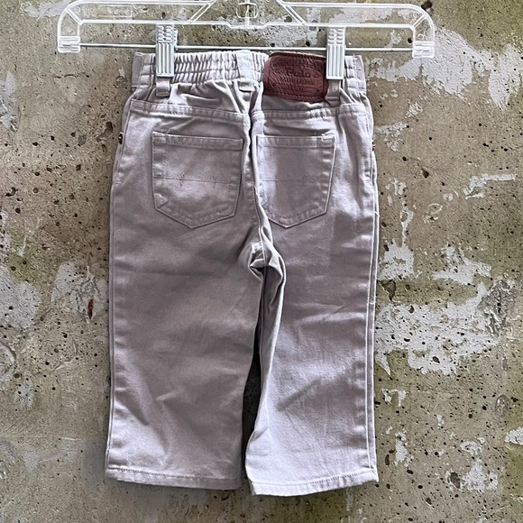 RALPH LAUREN Baby Boy Straight Twill Pant -Classic Gray Pull On Trousers -12M - Picture 3 of 6